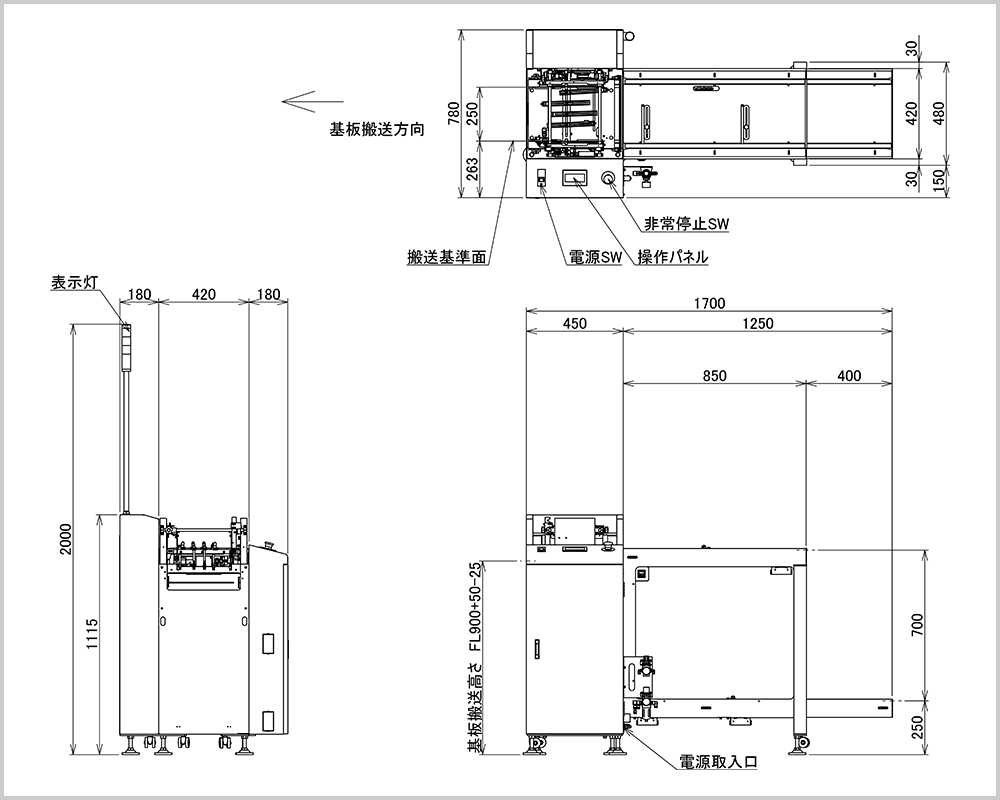 吸着兼用マガジン式基板供給装置 外観図