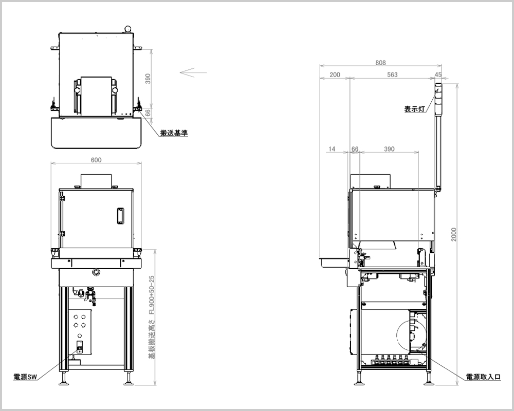 UVコーティング検証ユニット 外観図