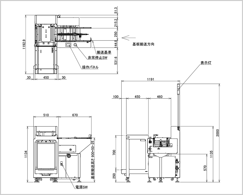 マガジン式基板NGストッカー 外観図