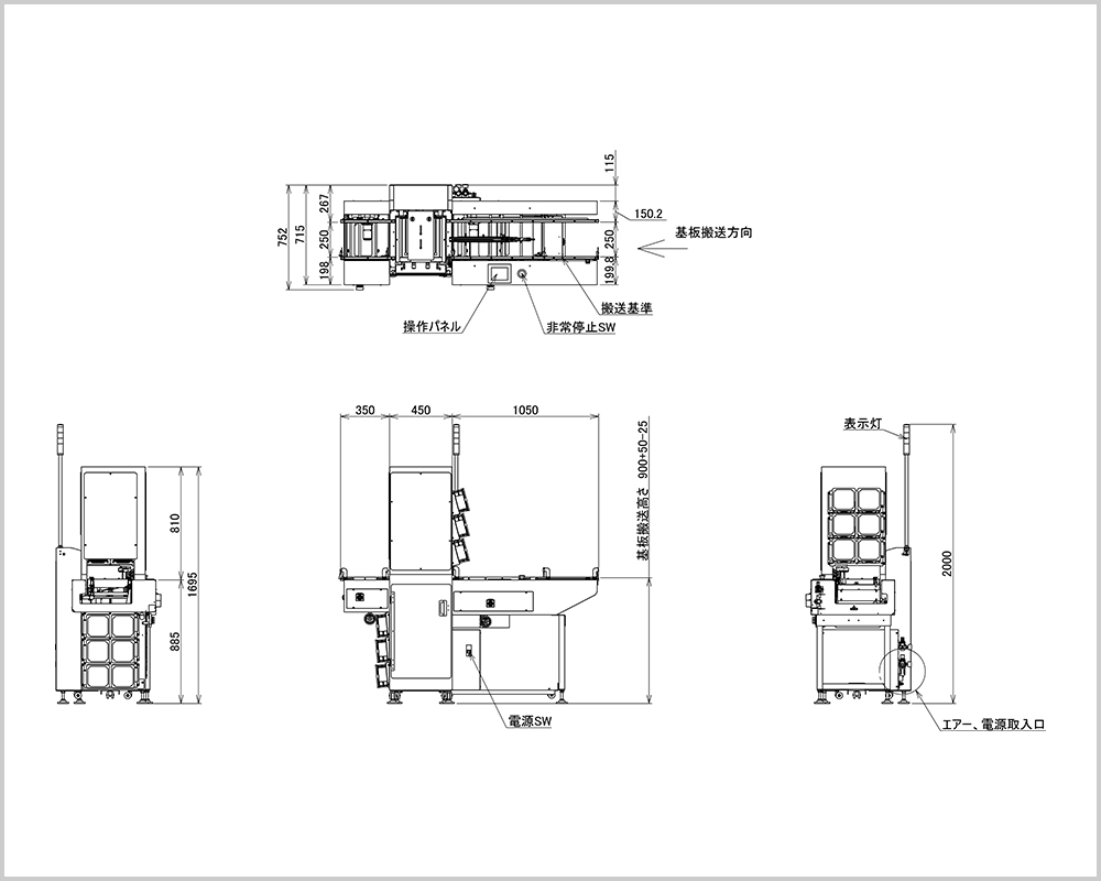 冷却機能付きマガジン式基板中間ストッカー 外観図